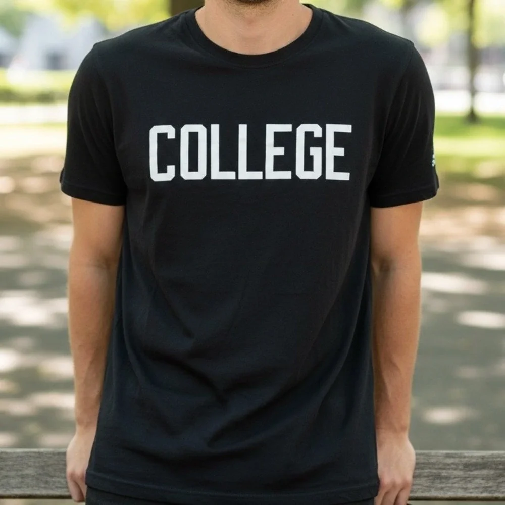 Adidas Ultimate Tee‎ Mens Black College Graphic Climalite Performance Shirt L